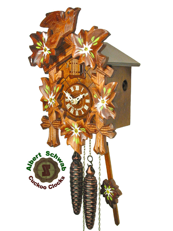 1-Day Handcrafted Bird And Edelweis Leaf Cuckoo Clock
